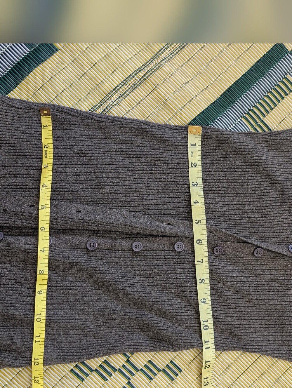 Brown Ribbed Button-Front Midi Dress - Picture 2 of 12